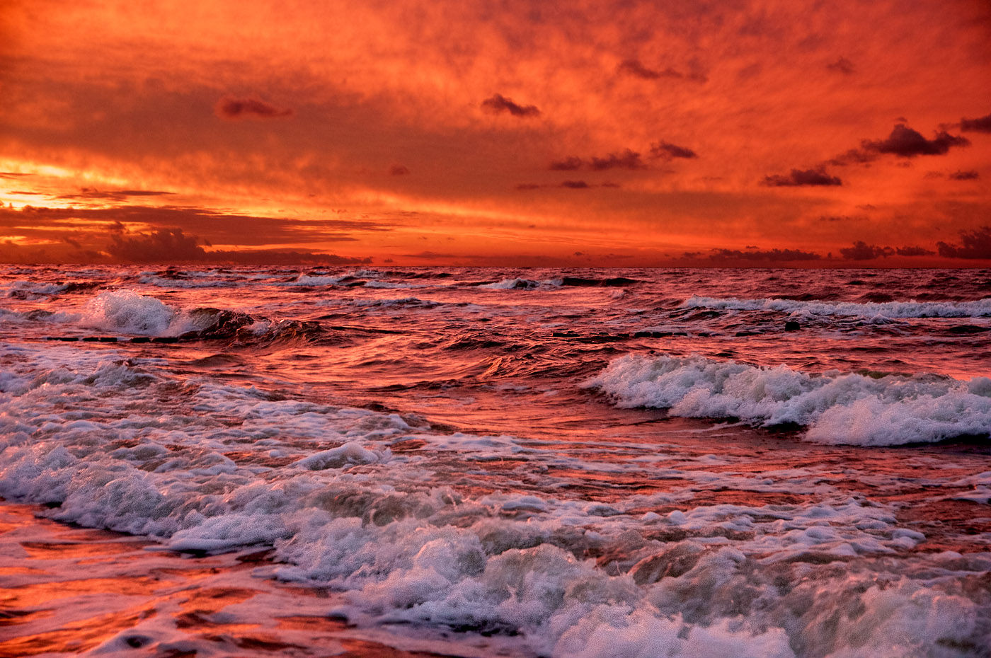 Blood red sea